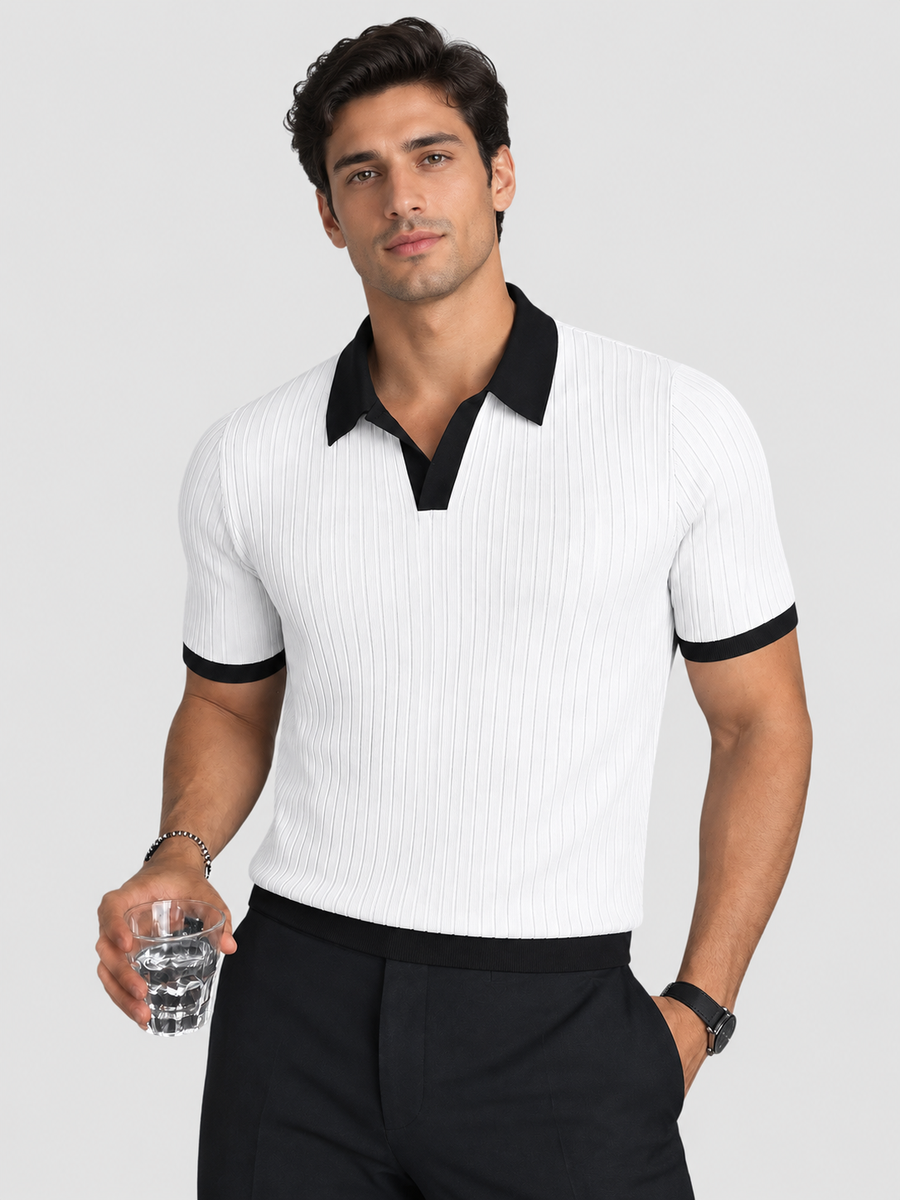 Knit Collar T-Shirt | تيشيرت تريكو عجينة ياقة