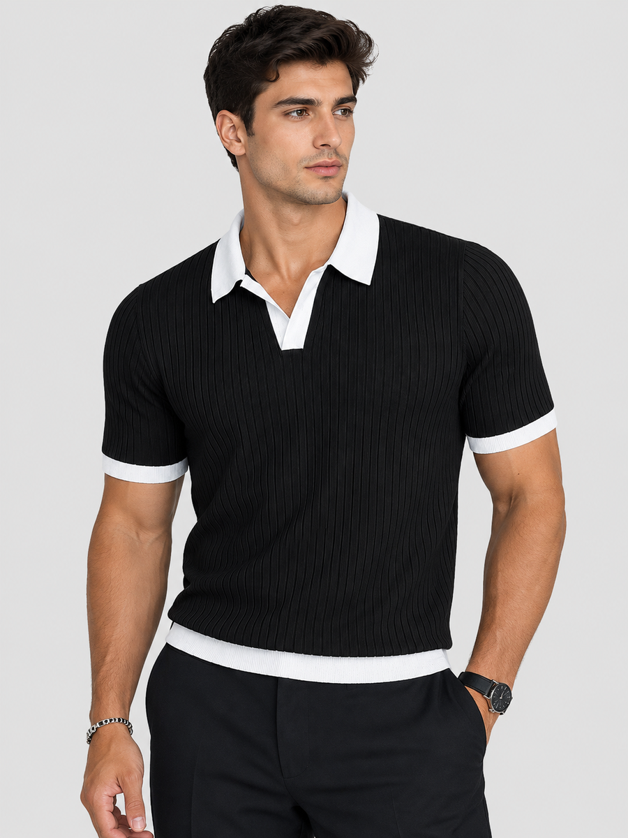 Knit Collar T-Shirt | تيشيرت تريكو عجينة ياقة