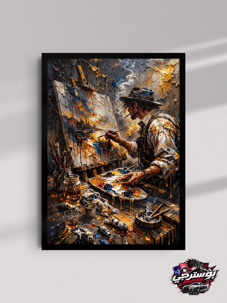 بوستر فنان يرسم لوحة – ديكور فني لمحبي الرسم