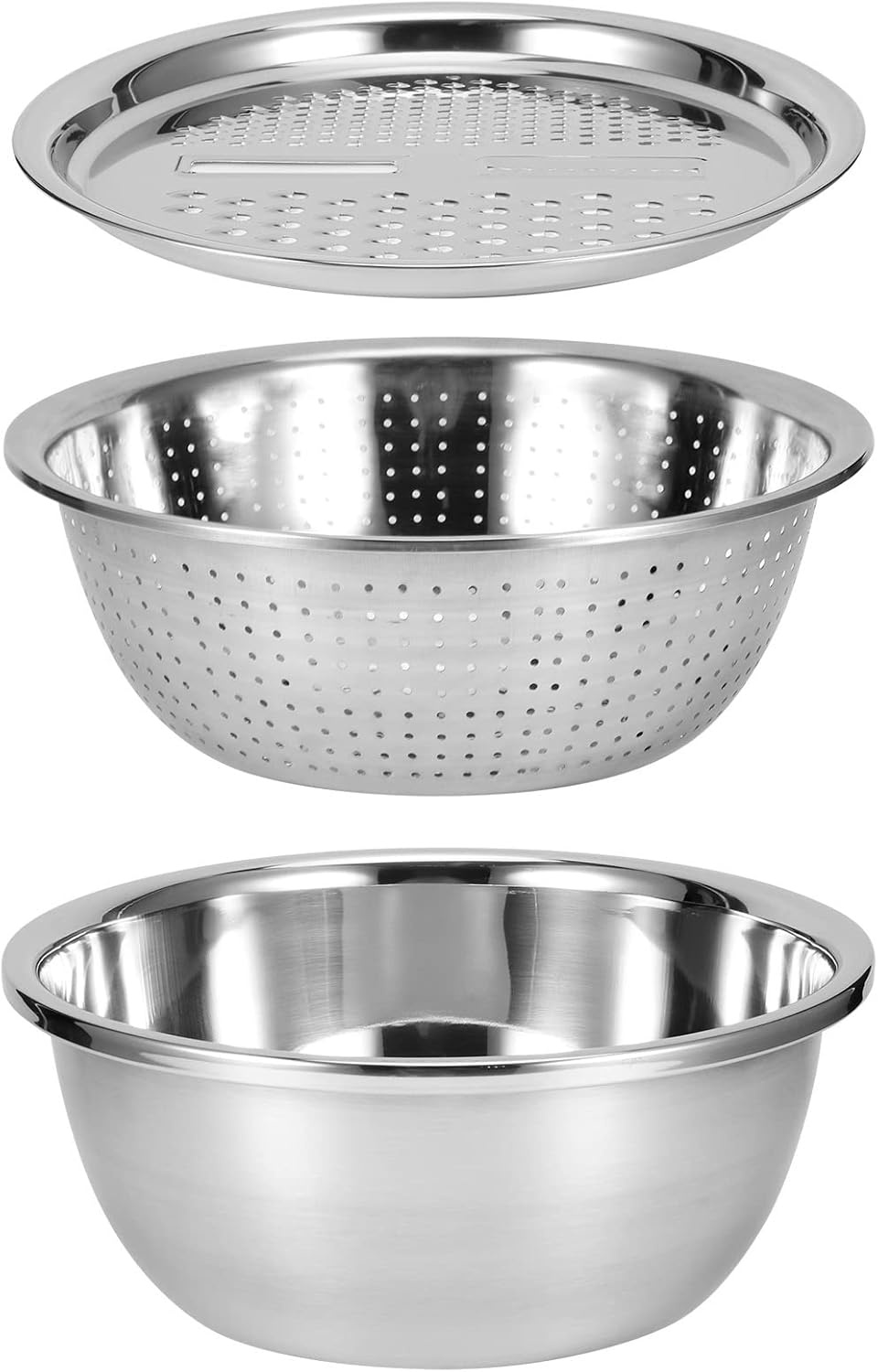 3-in-1 Grater and Colander – Stainless Steel – Multifunctional Kitchen Tool