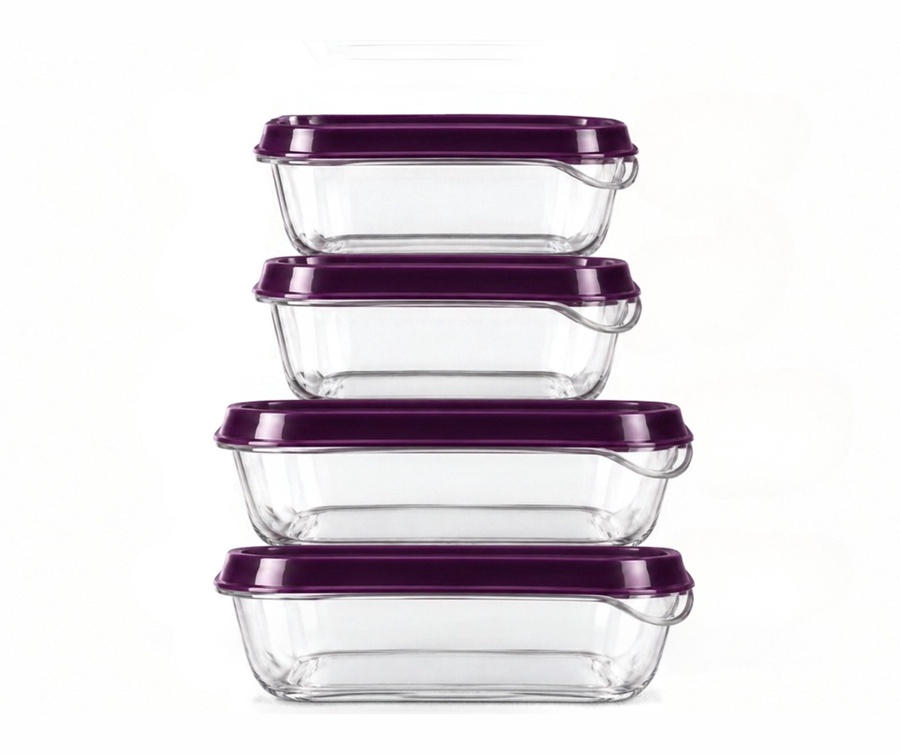 4-Piece Plastic Food Storage Containers Set