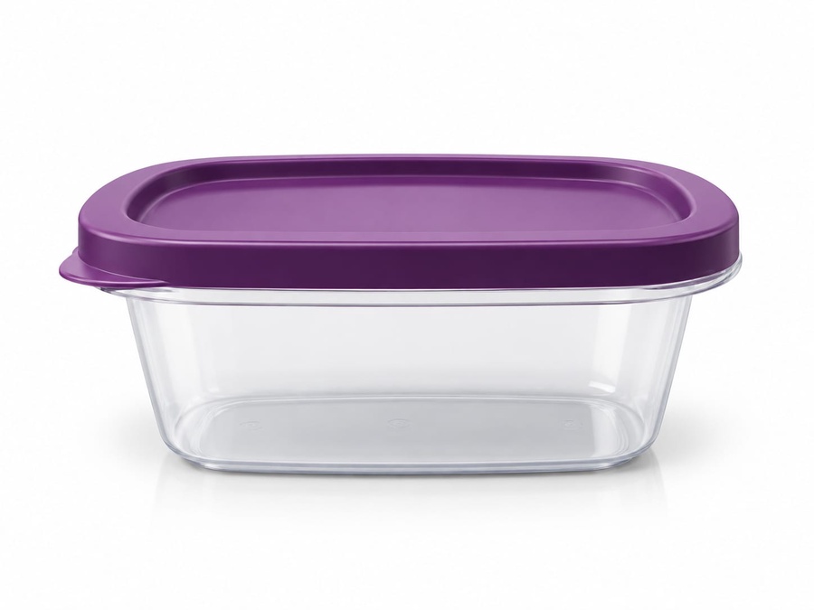 4-Piece Plastic Food Storage Container Set with multicolour Lids