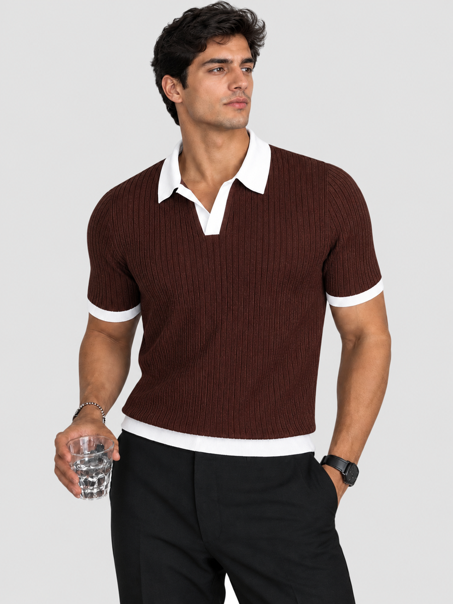 Knit Collar T-Shirt | تيشيرت تريكو عجينة ياقة