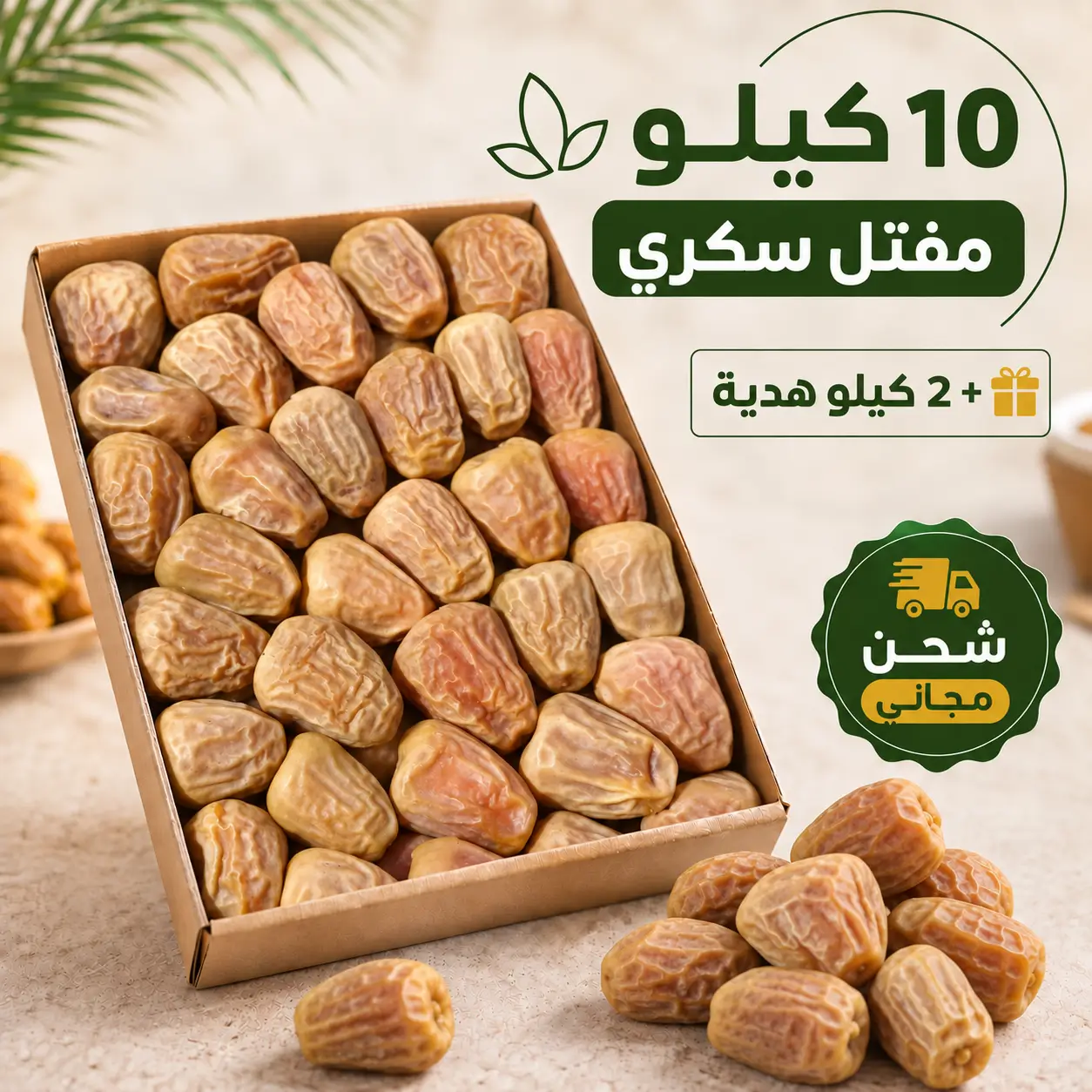 عرض 10 كيلو مفتل سكري القصيم + 2 كيلو هدية