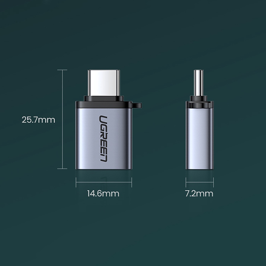 محول أو تي جي من يوجرين من منفذ تايب سي إلى يو إس بي إيه -UGREEN OTG Type-C to USB- A Adapter-US270 (ضمان 24 شهر)