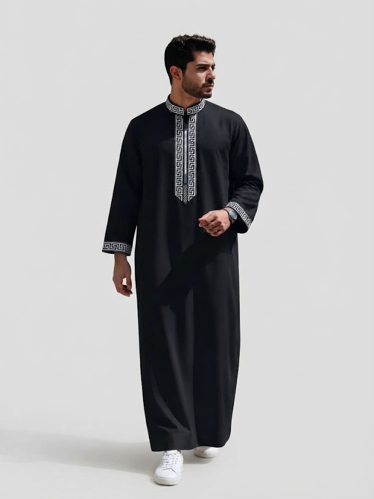 عبايه رجالي تركي ياقه | Turkish Men's Collared Abaya
