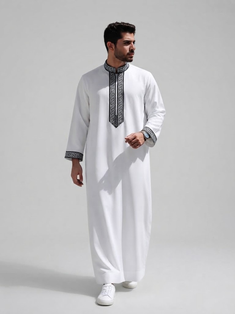 عبايه رجالي تركي ياقه | Turkish Men's Collared Abaya