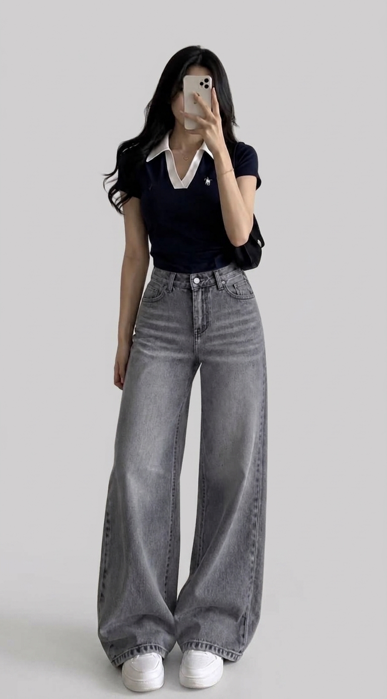 Women's Wide-Leg Jeans Pants | بنطلون جينز وايد ليج حريمي