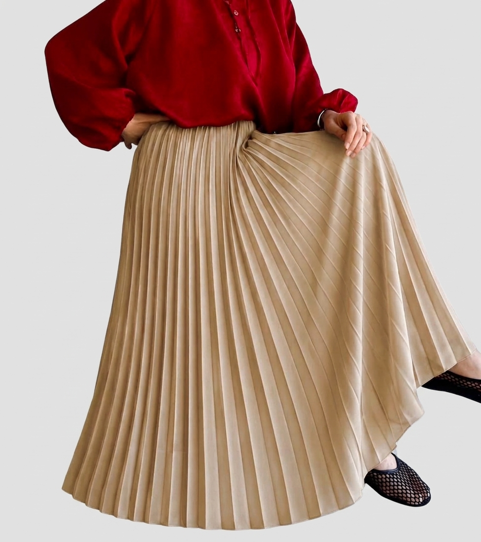 Double Godet Pleated Skirt | جيبة دبل كلوش بلسيه