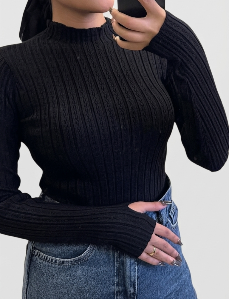 Ribbed Winter Basic Top | بيزك شتوي مضلع