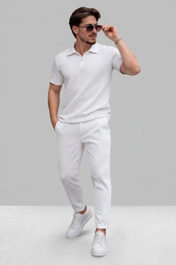 Biscuit Tracksuit with Collar | ترنج بسكوته لياقه