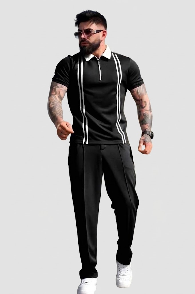 ترنج وايد ليج شرايط | Wide-Leg Striped Tracksuit