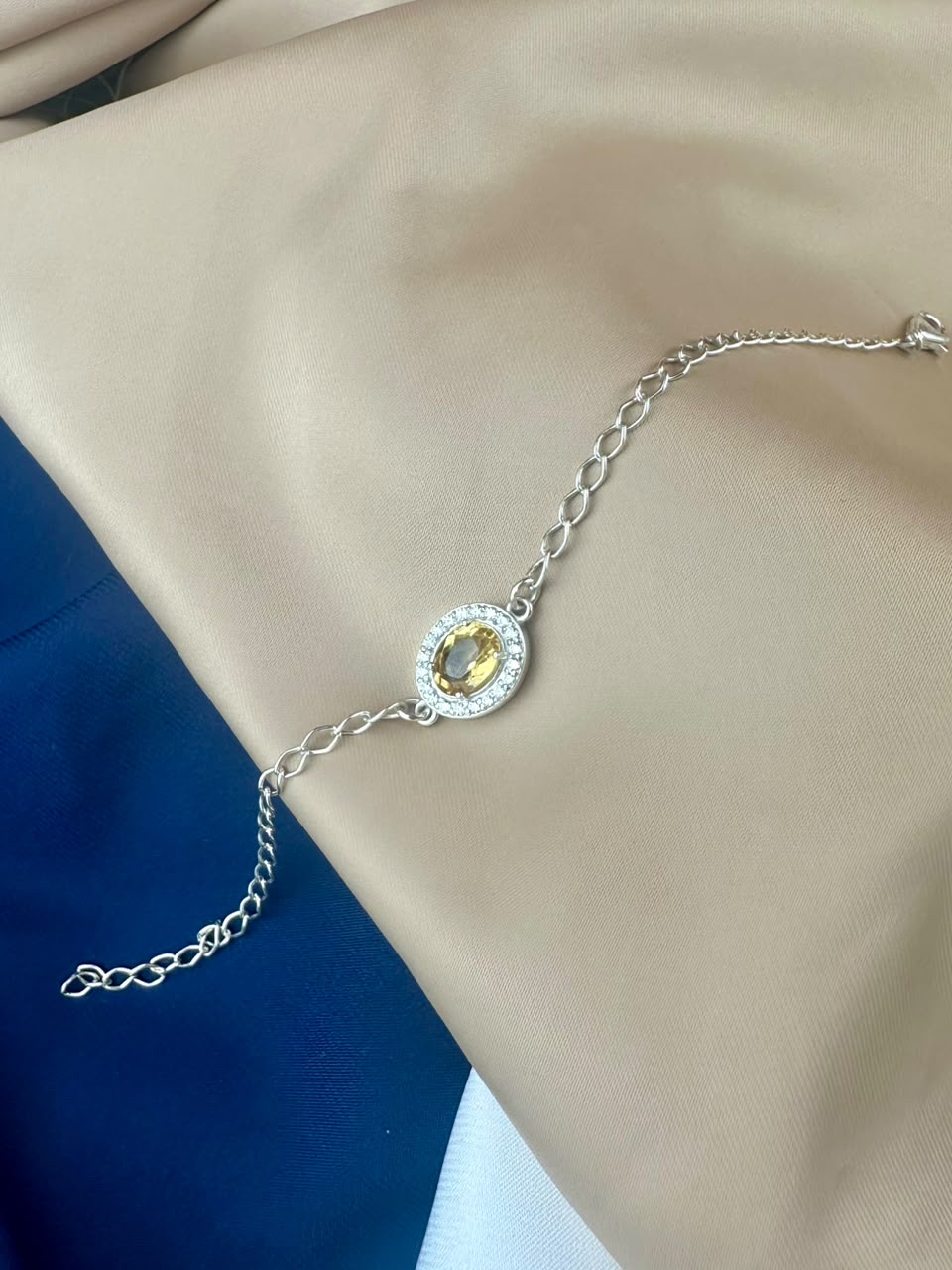 Citrine 925 Silver Bracelet - IGI Certified - 