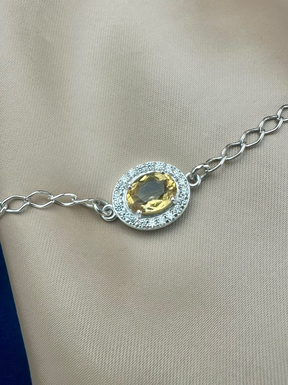 Citrine 925 Silver Bracelet - IGI Certified - 