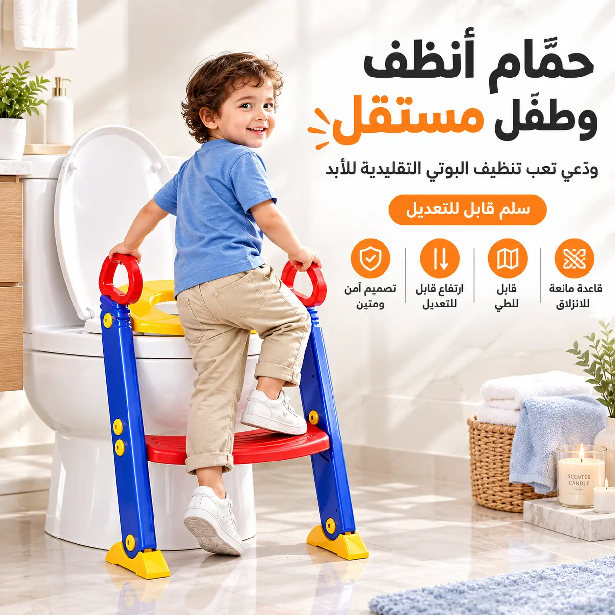 خلص من غسل البوتي كل يوم.. طفلك يصعد ويستخدم التواليت مثل الكبار