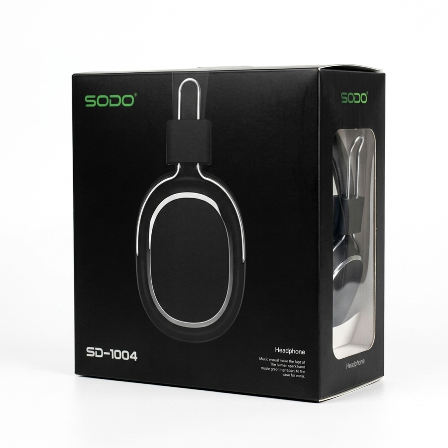 سماعة رأس بلوتوث SODO SD-1004 سلكية/لاسلكية - أسود - ال Type -C 