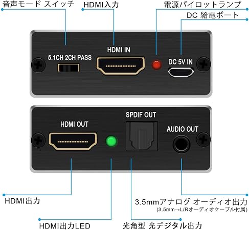 AVVA 4K x 2K HDMI Audio Extractor Splitter, HDMI to HDMI Audio and Optical (Support 3.5mm Stereo Audio Output)