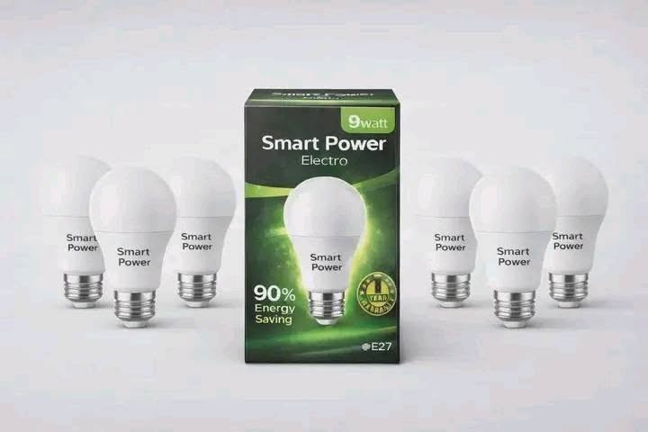 عدد 10 لمبة  9  وات Smart Power – ضوء ابيض، موفرة للطاقة LED بنسبة 80%، قاعدة E27، إضاءة مريحة وطويلة العمر للمنزل والمكتب