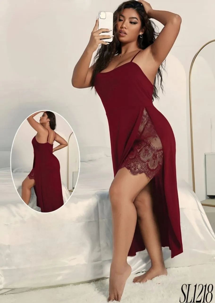 Lace Slit Nightdress 1218