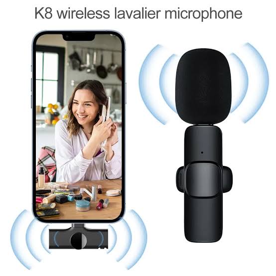 K8 Dual-Plug Wireless Lavalier Mic (Type-C + Lightning)