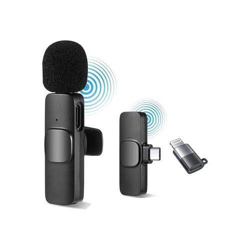 K8 Dual-Plug Wireless Lavalier Mic (Type-C + Lightning)