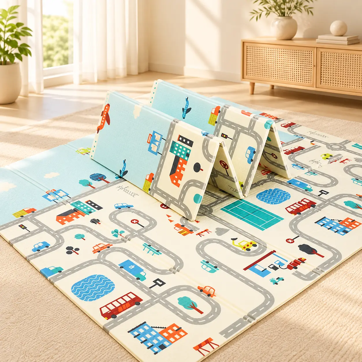 سجادة أطفال قابلة للطي – 200×180 سم | Foldable Kids Play Mat – 200×180 cm