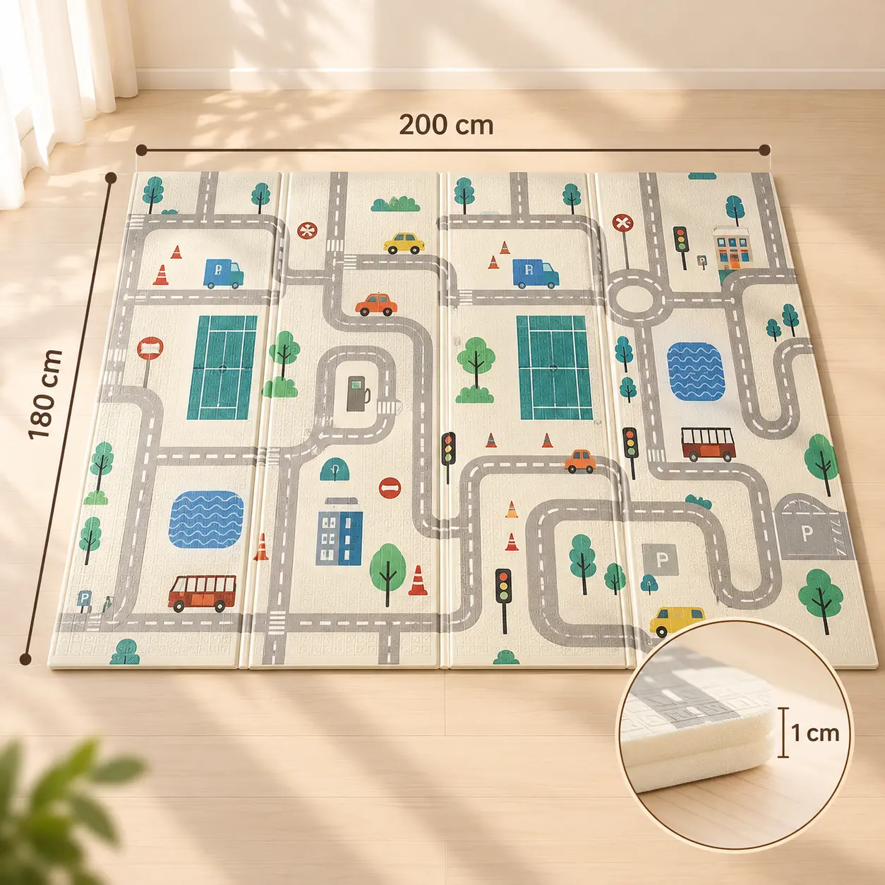 سجادة أطفال قابلة للطي – 200×180 سم | Foldable Kids Play Mat – 200×180 cm