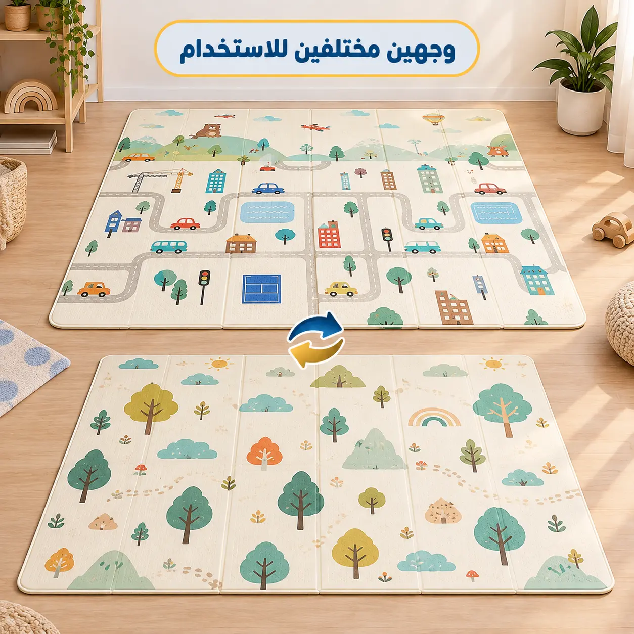 سجادة أطفال قابلة للطي – 200×180 سم | Foldable Kids Play Mat – 200×180 cm