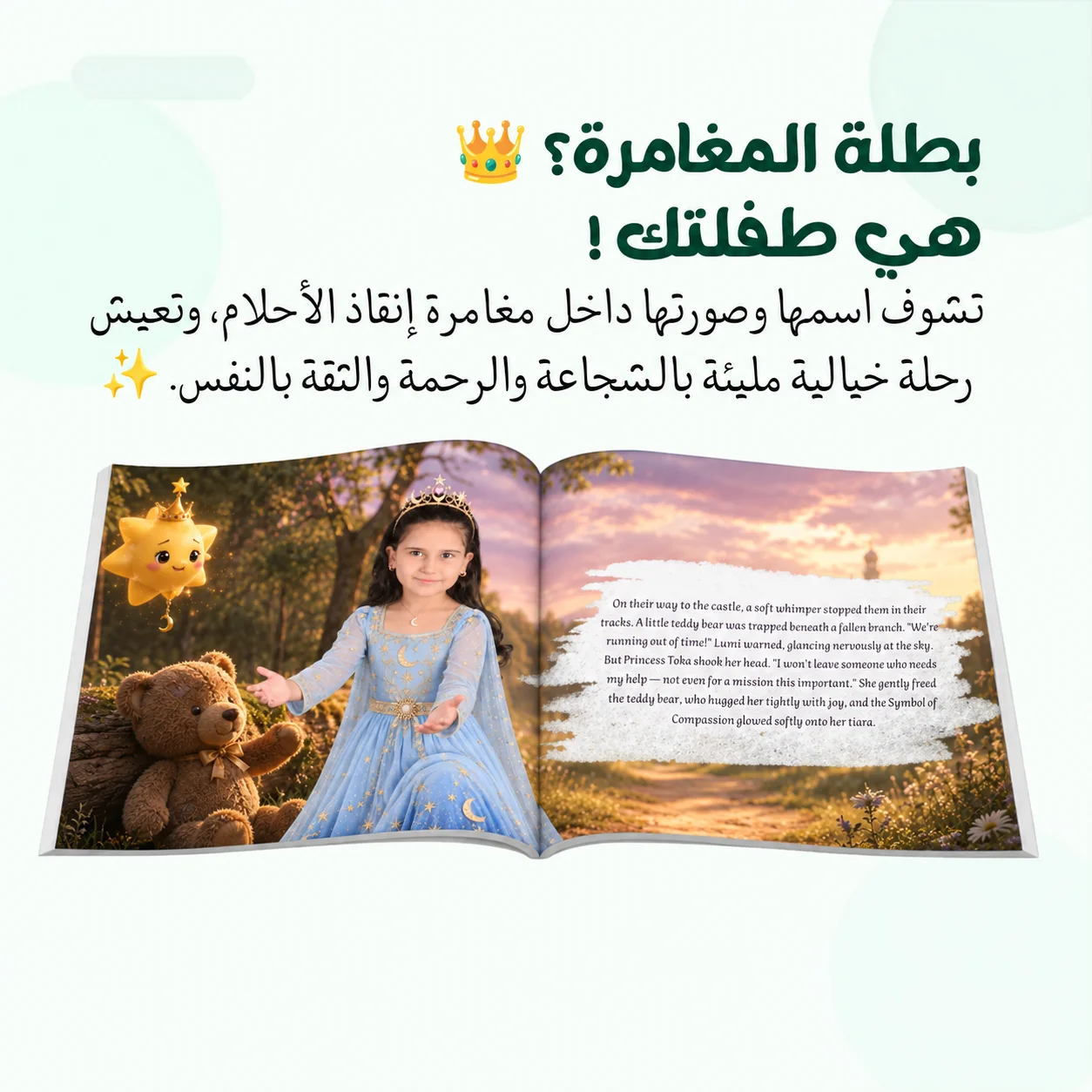 قصة مطبوعة بإسم وصورة طفلك 🎁