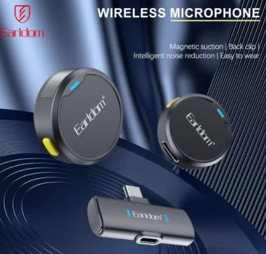 Earldom MC15C Wireless Microphone with Type-C Receiver & Noise Cancellation