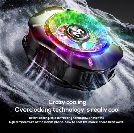CX10 Magnetic Semiconductor Phone Cooler Fan with RGB Lighting & Temperature Display