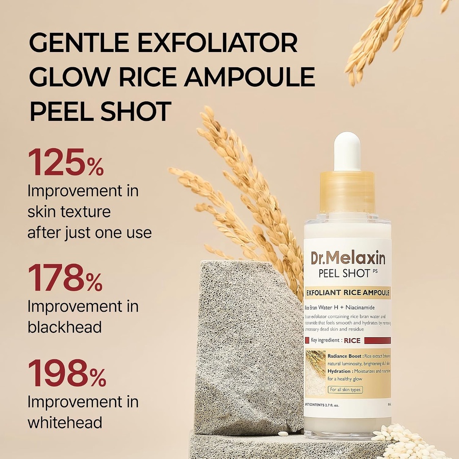 Dr.Melaxin Peel Shot Exfoliating White Rice Ampoule 80ml
