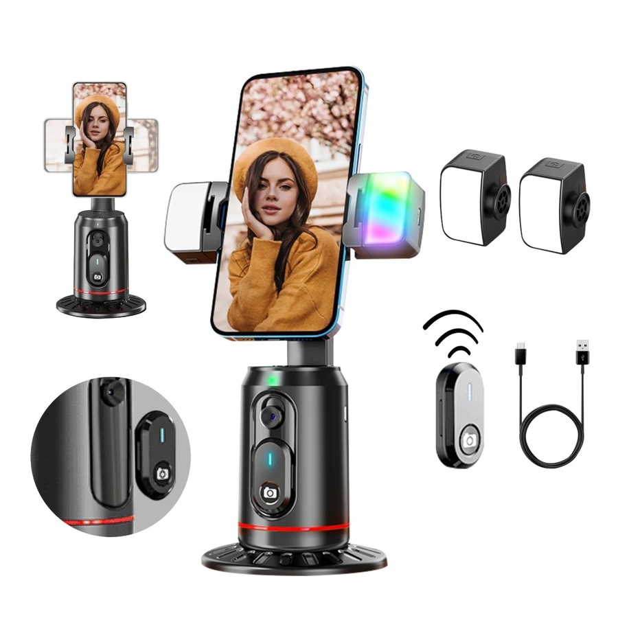 Q-02 stand Auto Face Tracking Tripod 360° Rotating Auto Tracking Phone Stand