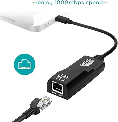 USB Type C 3.0 to Ethernet Adapter RJ45 Gigabit LAN 10/100/1000 Mbps