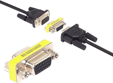 2Pcs VGA Female(15 Pin) to Female(15Pin) Mini Gender Changer Convertor Adapters  