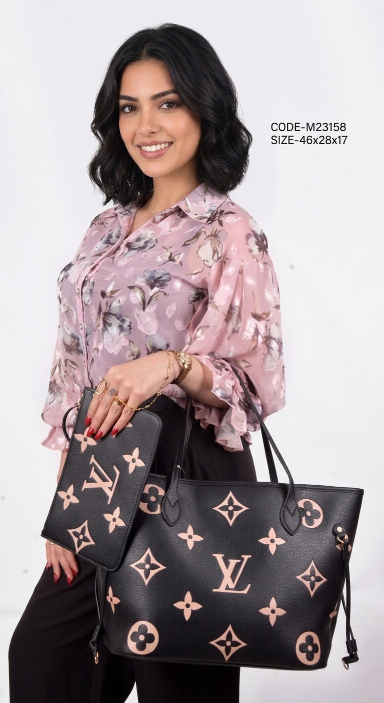 Louis Vuitton Neverfull MM Monogram Empreinte Bicolor Tote Bag Mirror Quality With Box