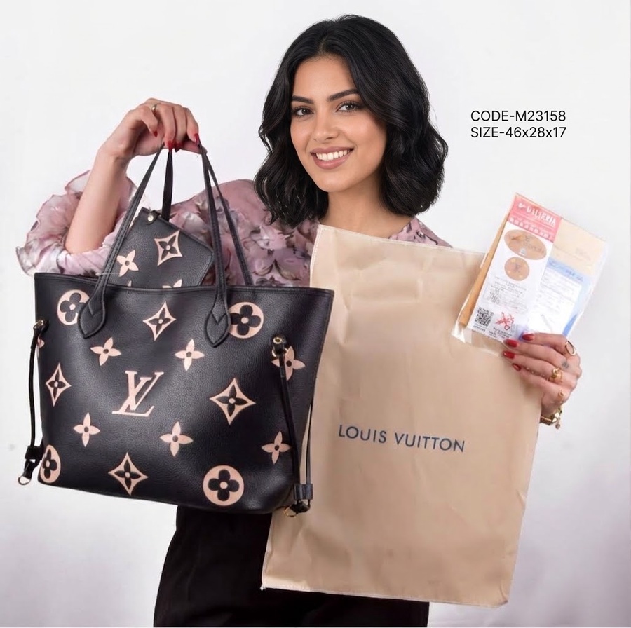 Louis Vuitton Neverfull MM Monogram Empreinte Bicolor Tote Bag Mirror Quality With Box