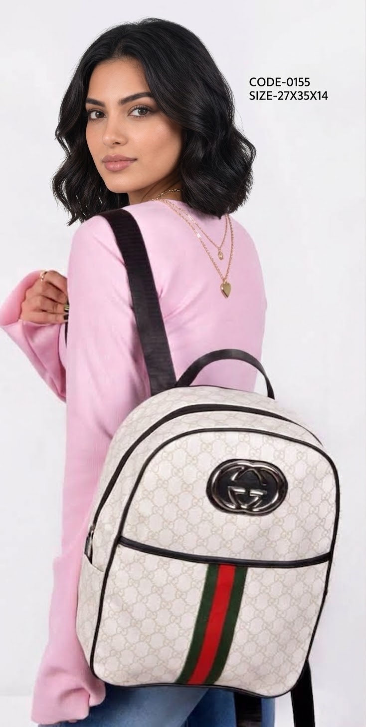 Gucci Ophidia GG Monogram Backpack With Web Stripe & Interlocking Logo