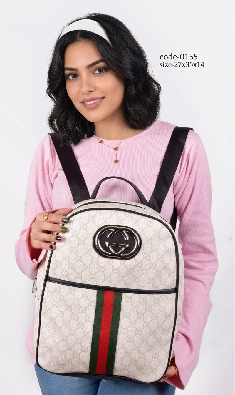 Gucci Ophidia GG Monogram Backpack With Web Stripe & Interlocking Logo