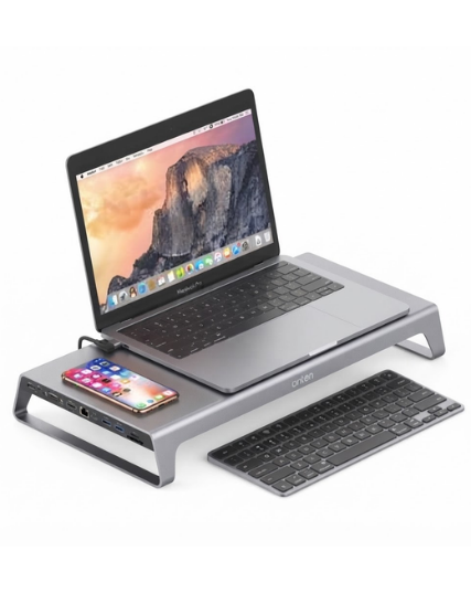 Onten OTN-95109 Aluminum Laptop Stand with Type-C Hub & Multi-Ports