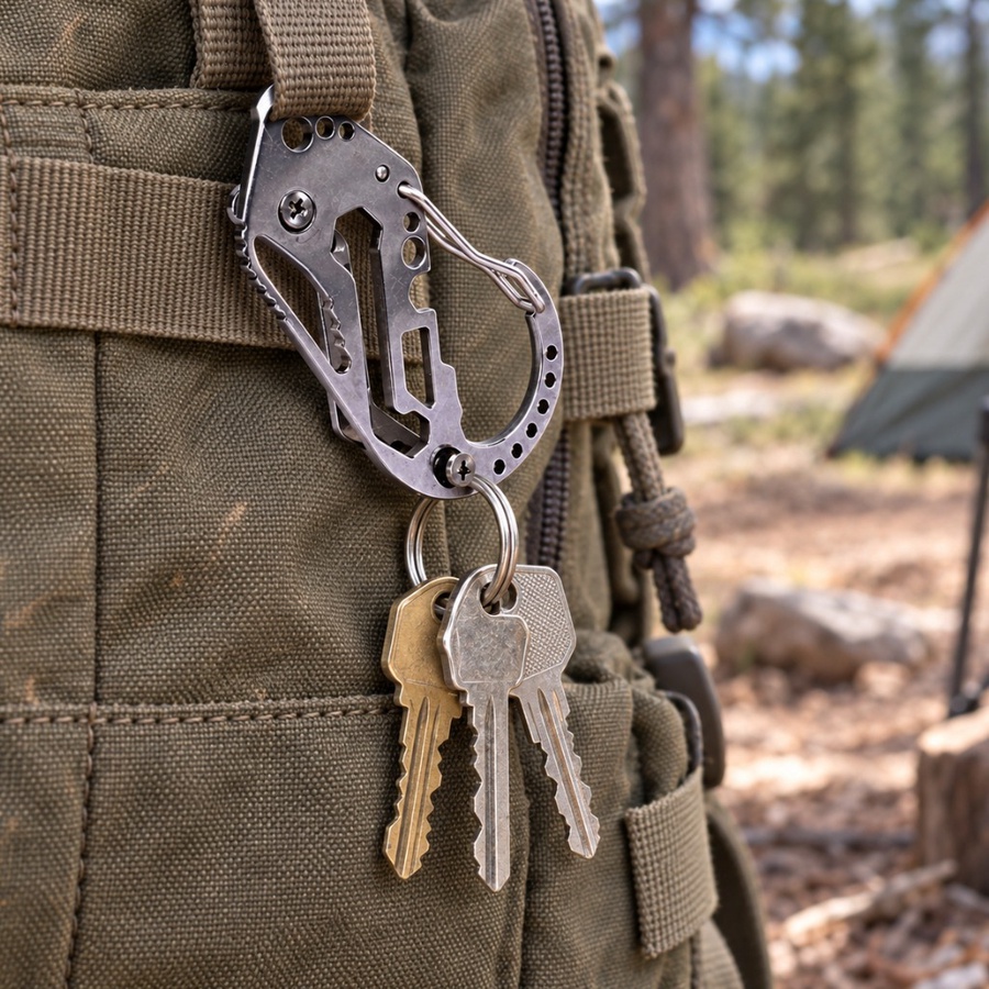 Multifunctional Carabiner Keychain Tool | أداة كارابينر متعددة الوظائف لميدالية المفاتيح
