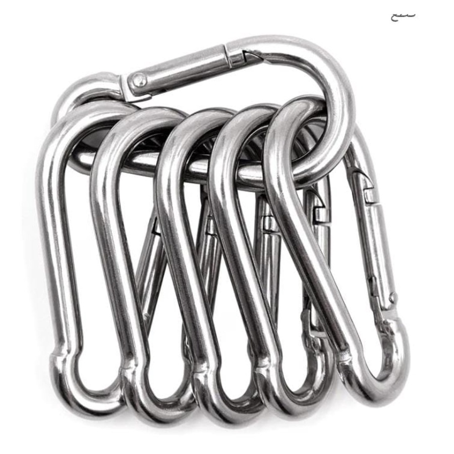 6-Piece Metal Carabiner Clip Set | طقم مشابك كارابينر معدنية – 6 قطع