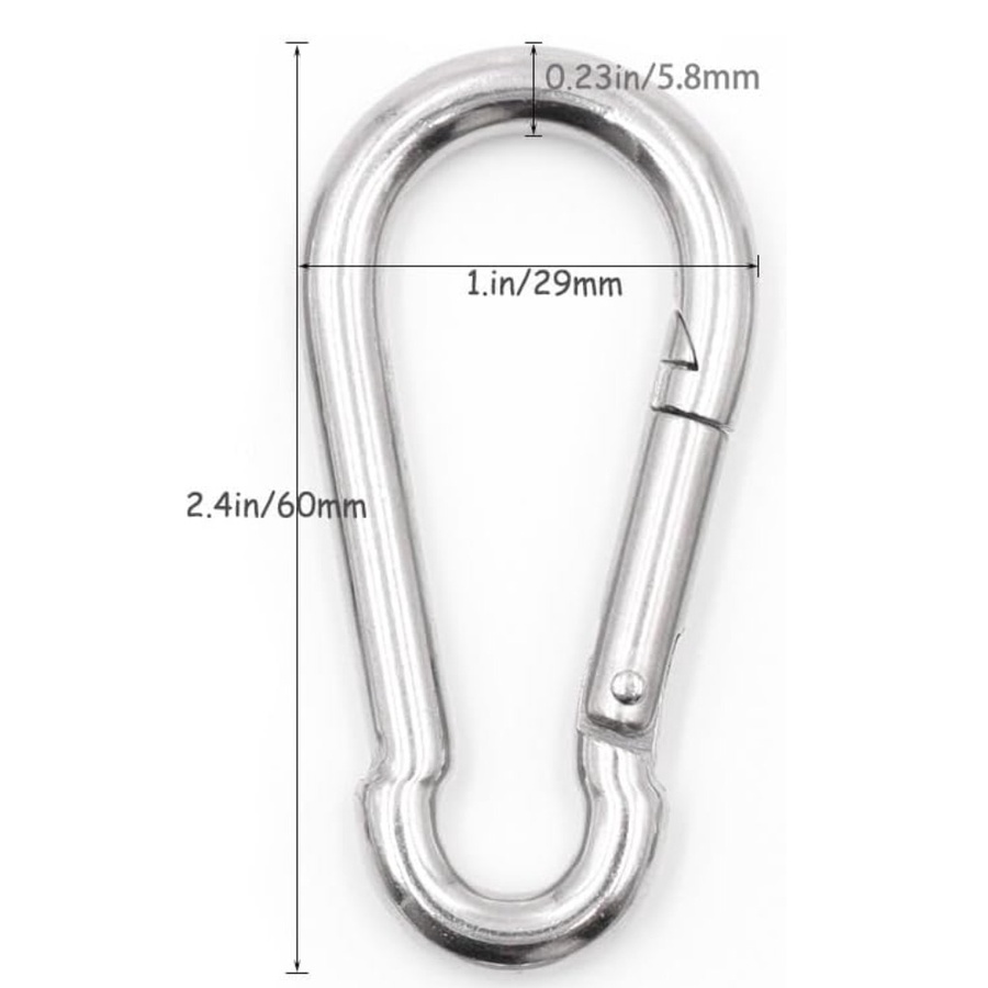 6-Piece Metal Carabiner Clip Set | طقم مشابك كارابينر معدنية – 6 قطع