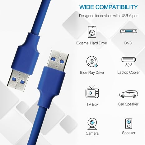  USB 3.0 Male to Male Cable for Data Transfer 40 cm  