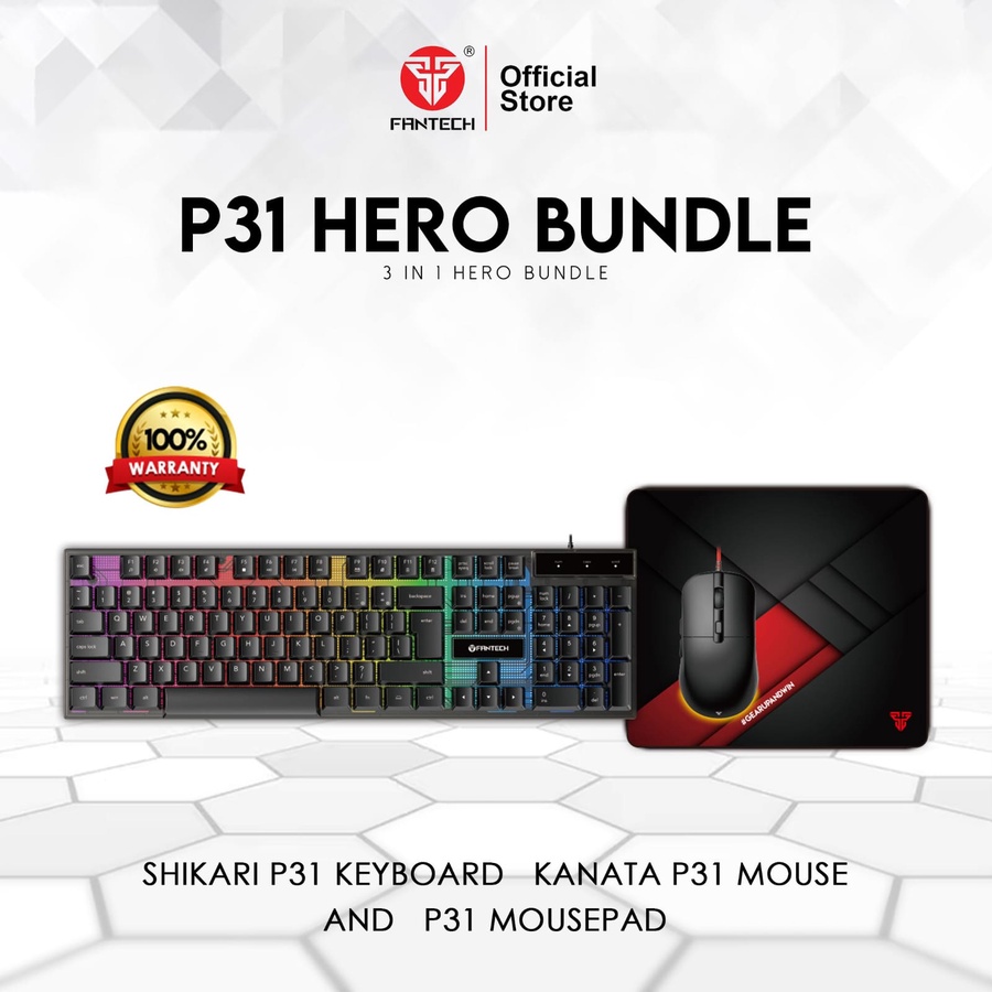 Fantech Hero Bundle P31 3-in-1 Gaming Combo – Keyboard, Mouse & Mouse Pad