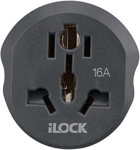 iLOCK Power Lock Travel Plug adapter Converter – gray and white