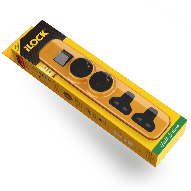 iLOCK power strip 4 outlets (2 schuko sockets + 2 universal sockets)