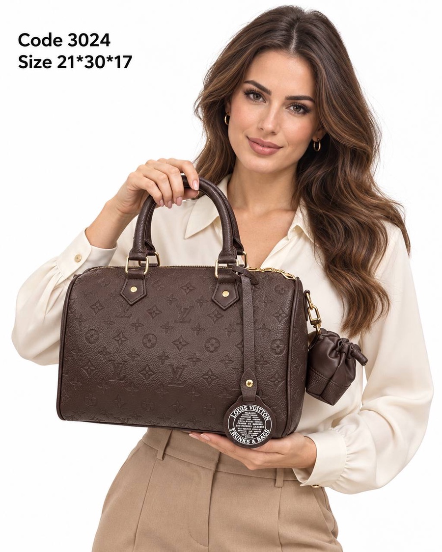 Louis Vuitton Speedy 30 Empreinte Leather Bag With Trunks & Bags Charm and Mini Pouch