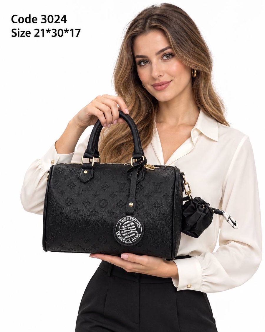 Louis Vuitton Speedy 30 Empreinte Leather Bag With Trunks & Bags Charm and Mini Pouch