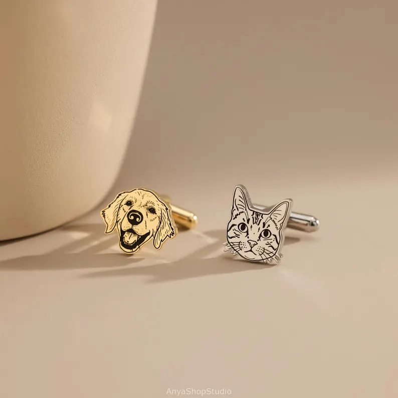 Custom Pet Portrait Cufflinks